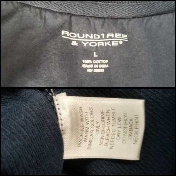 Roundtree And Yorke Men's 1/4 Zip Large Navy Blue - Picture 8 of 8